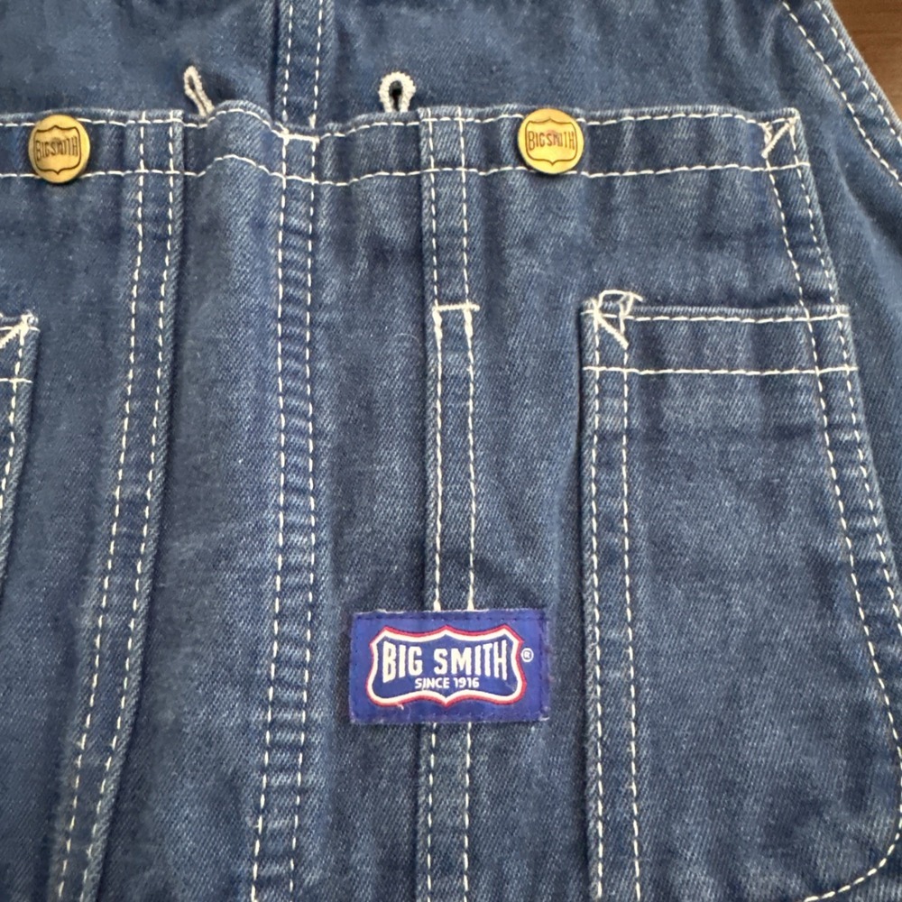 Big Smith Mens Blue Denim Bib Overalls 38x30 Medium Wash Workwear Cotton XL - Picture 8 of 15